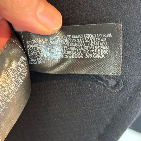 Zara Women's Black Wool Coat Like New Large - Picture 9 of 9